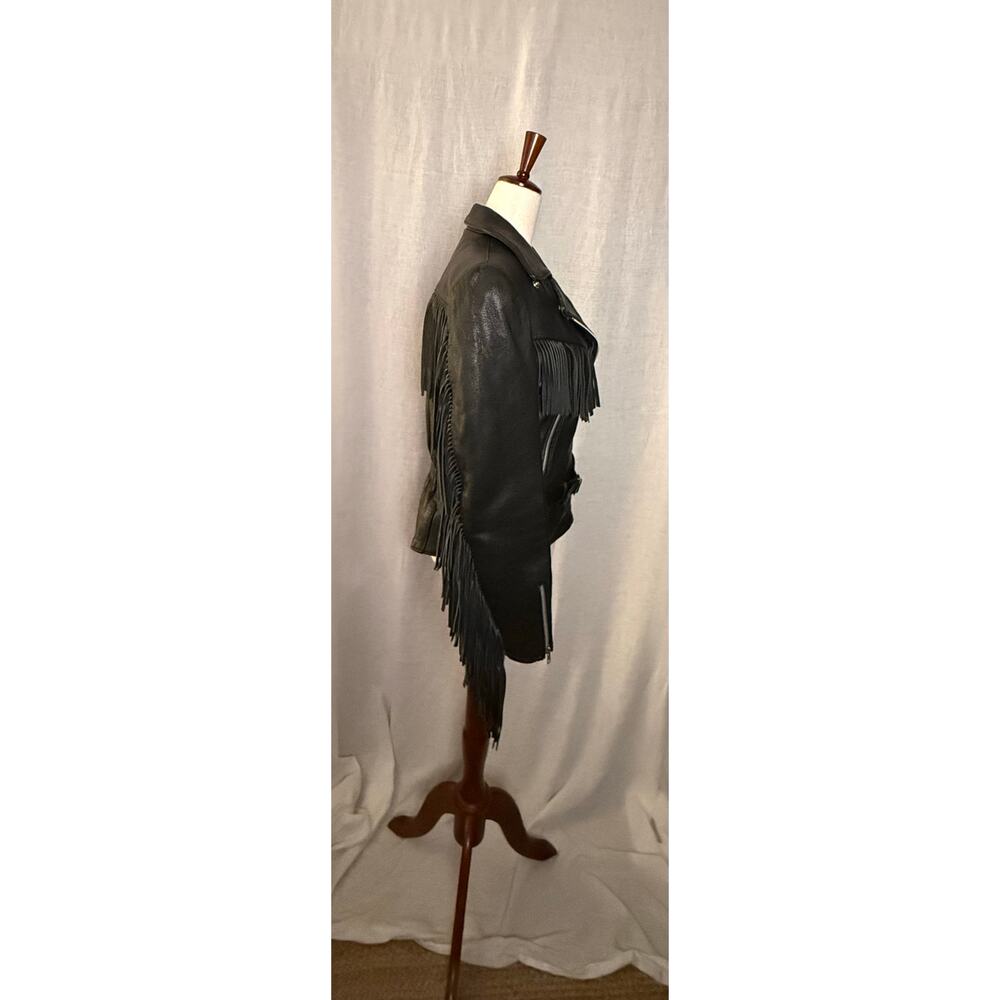 Vintage 90s Harley Davidson Women’s Leather Fringe Jacket
Size 36
